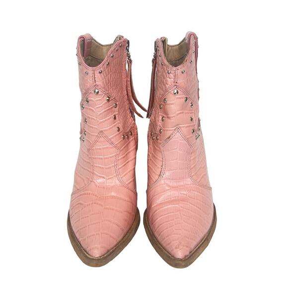 Sam Edelman Iris Western Boho Boot Pink Croc W6.5 - Picture 2 of 8